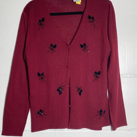 G-#14 Sweater by Doris Bell size large, maroon color - Picture 3 of 10